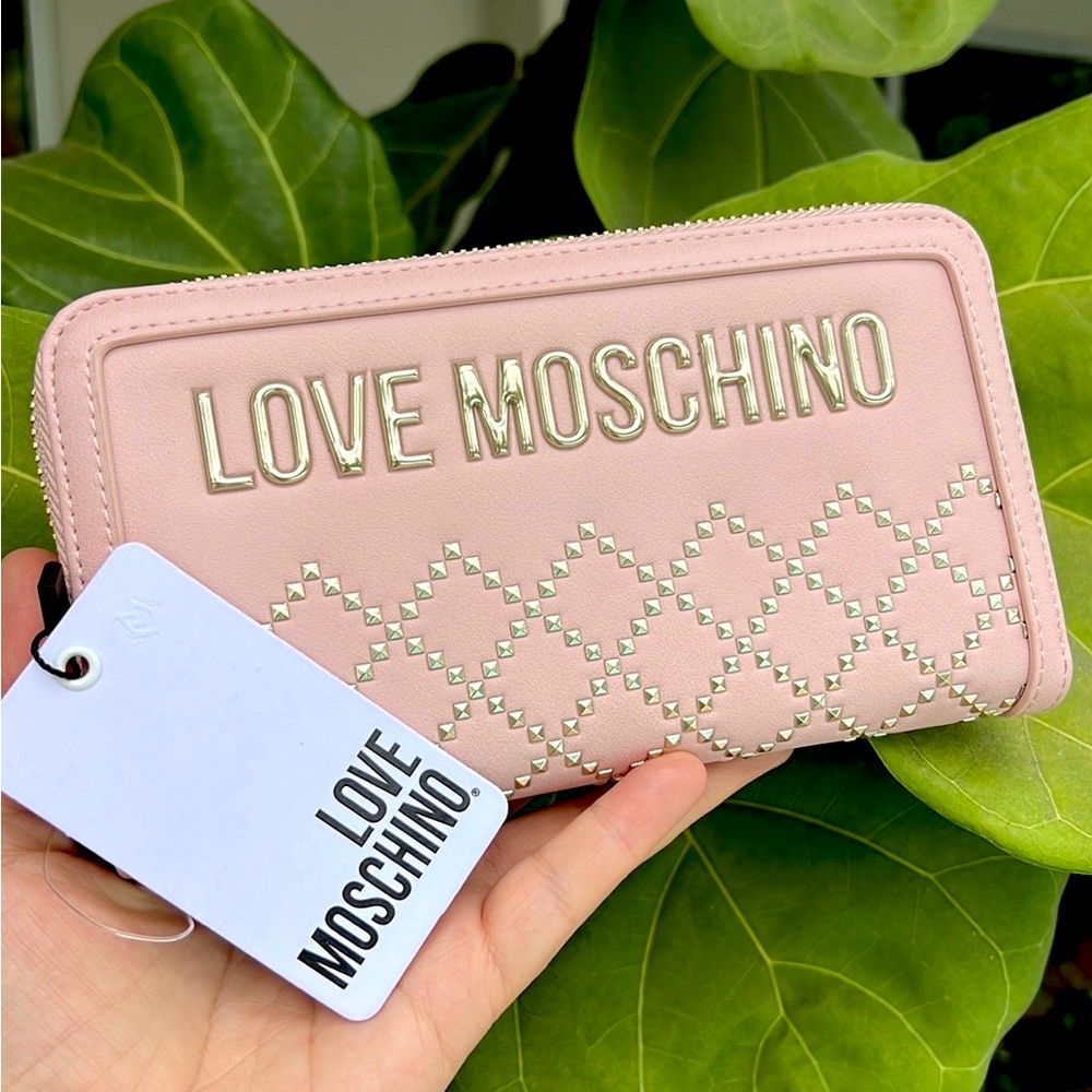 LOVE MOSCHINO Studded Continental Wallet pink
